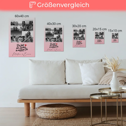 Personalisiertes Beste Freundinnen Fotoboard mit 8 Fotos und 1 Herz Foto Du bist Zucker 6