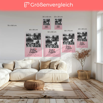 Beste Freundin Leinwand mit 8 Fotos und Herz Foto Du bist Zucker personalisiertes Geschenk 6