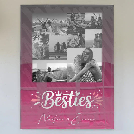 Freundinnen Bild Personalisiert mit 9 Fotos Du komisch Ich komisch Geht Schief