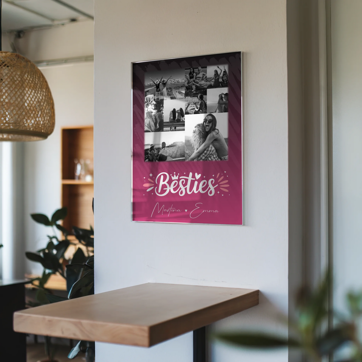 Freundinnen Bild Personalisiert mit 9 Fotos Du komisch Ich komisch Geht Schief