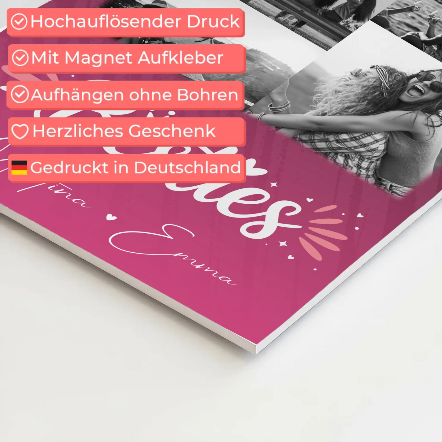 Personalisiertes Fotoboard Beste Freundinnen 9 Fotos Du komisch Ich komisch Geht Schief 4