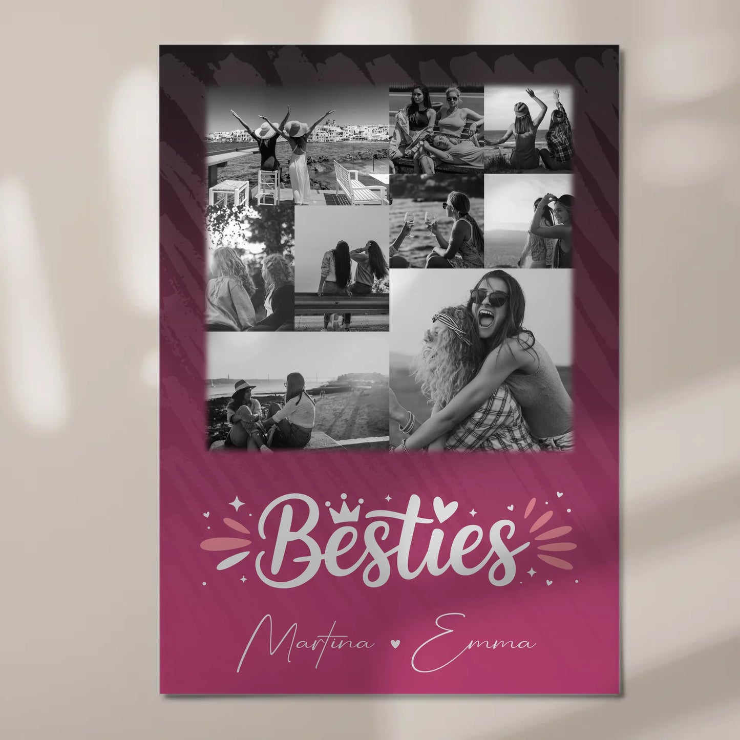 Personalisiertes Fotoboard Beste Freundinnen 9 Fotos Du komisch Ich komisch Geht Schief 7