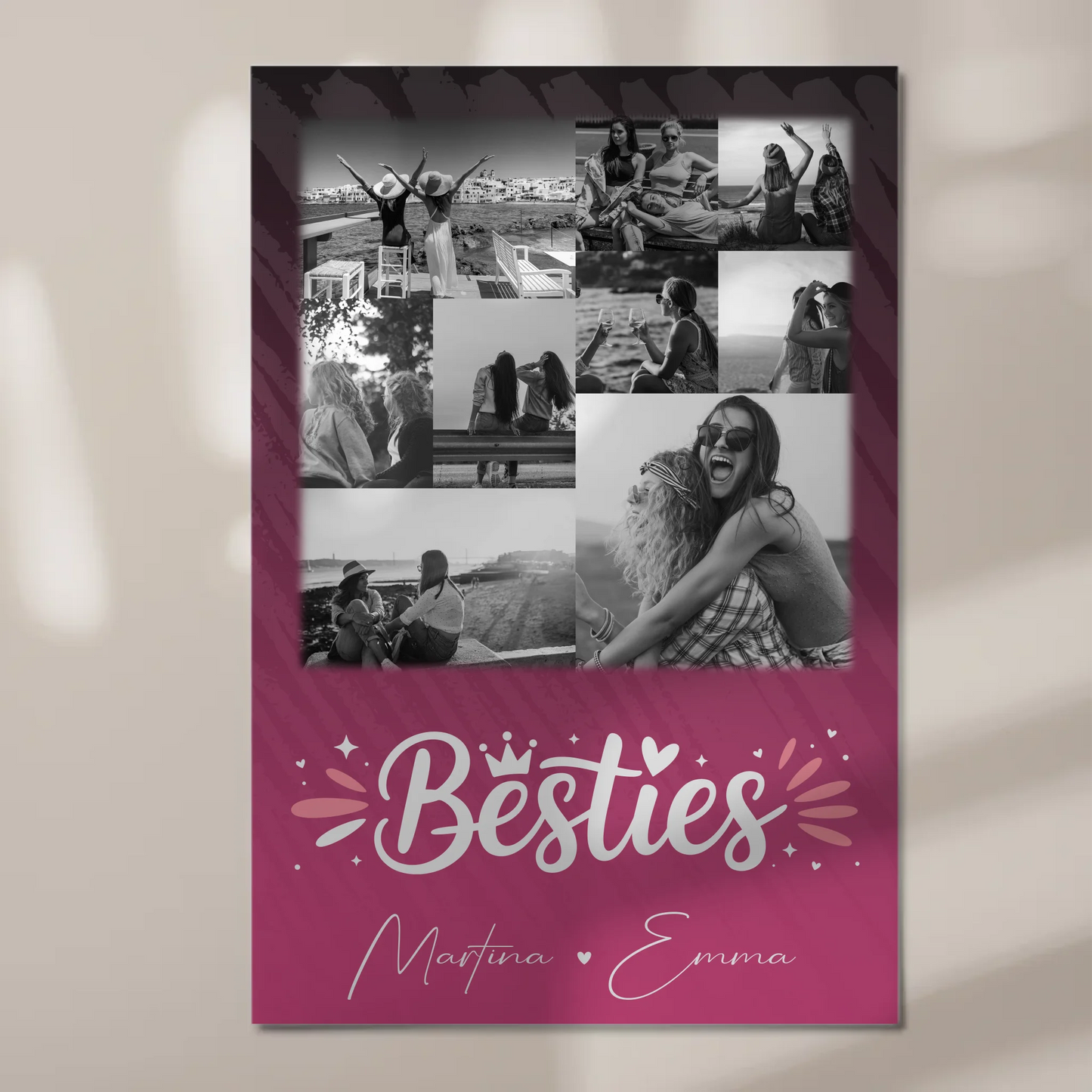 Personalisiertes Fotoboard Beste Freundinnen 9 Fotos Du komisch Ich komisch Geht Schief