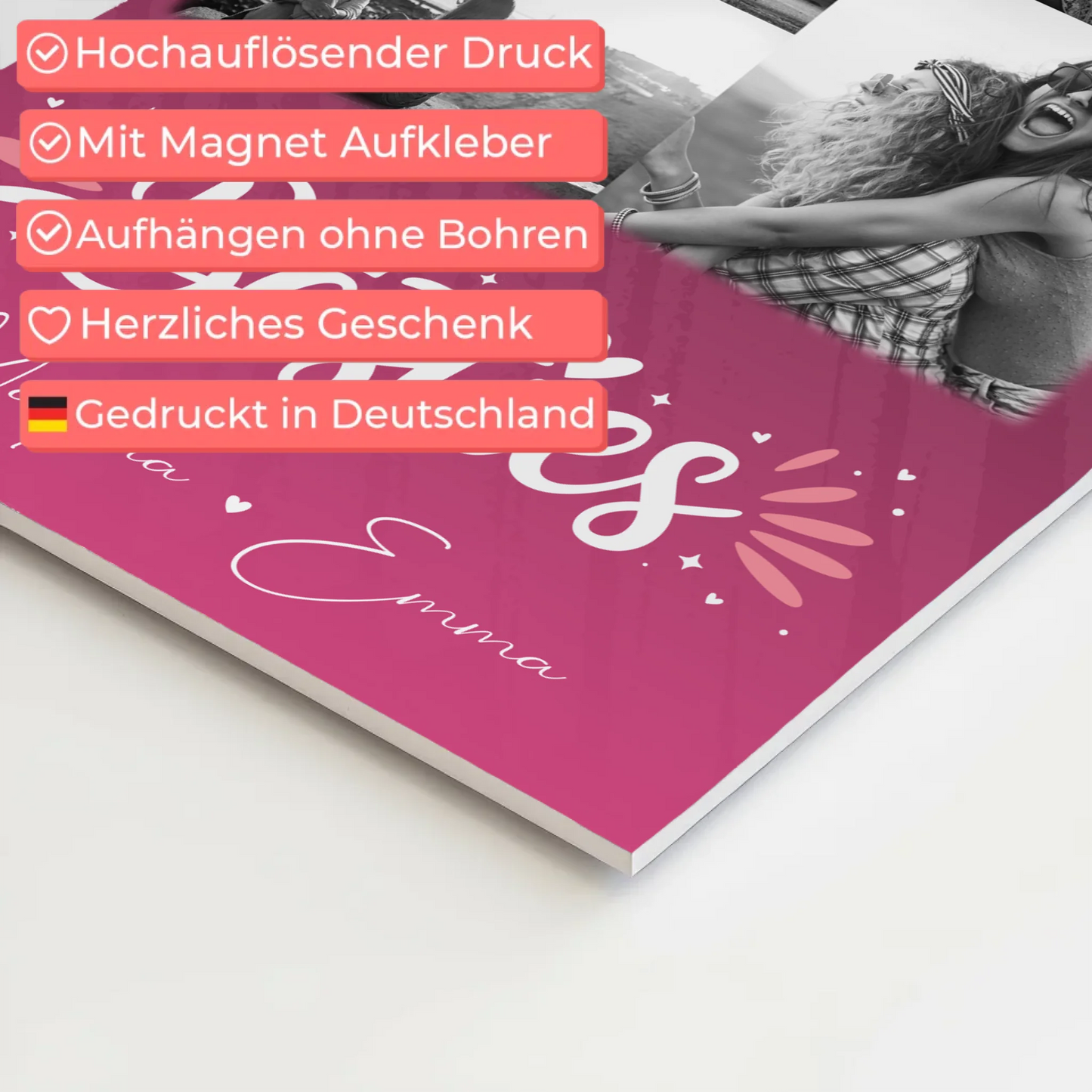 Personalisiertes Fotoboard Beste Freundinnen 9 Fotos Du komisch Ich komisch Geht Schief