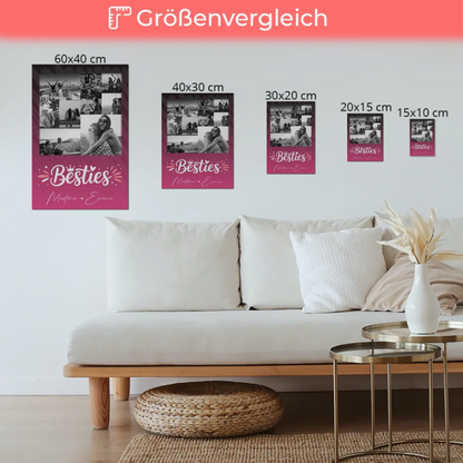 Personalisiertes Fotoboard Beste Freundinnen 9 Fotos Du komisch Ich komisch Geht Schief