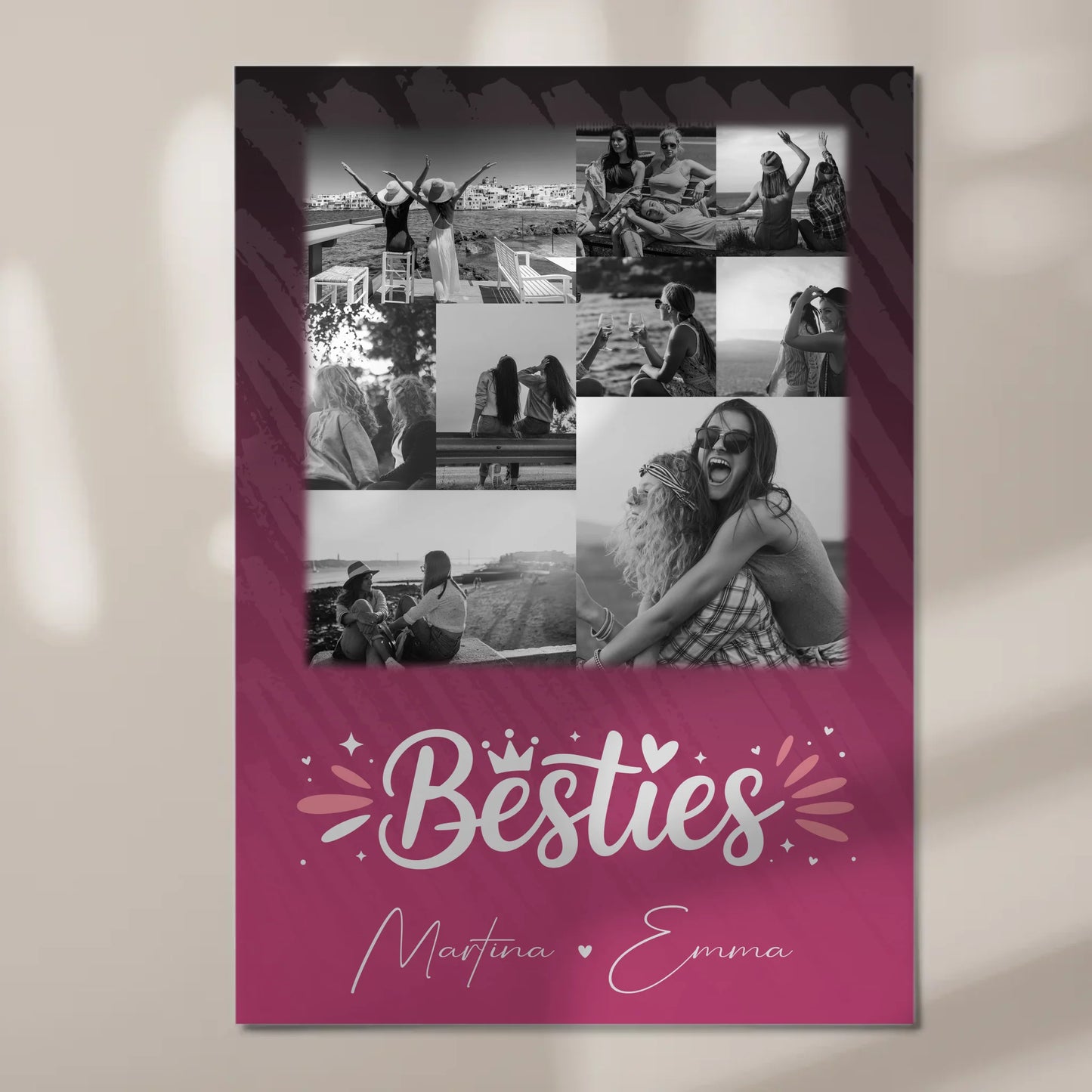 Personalisiertes Fotoboard Beste Freundinnen 9 Fotos Du komisch Ich komisch Geht Schief