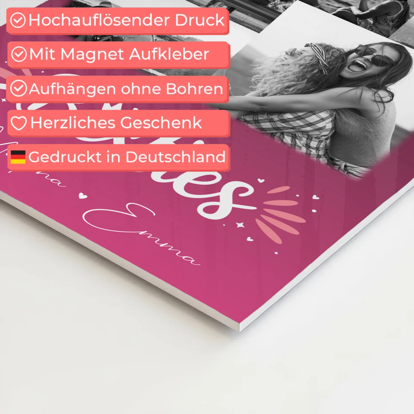 Personalisiertes Fotoboard Beste Freundinnen 9 Fotos Du komisch Ich komisch Geht Schief