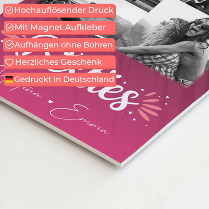 Personalisiertes Fotoboard Beste Freundinnen 9 Fotos Du komisch Ich komisch Geht Schief