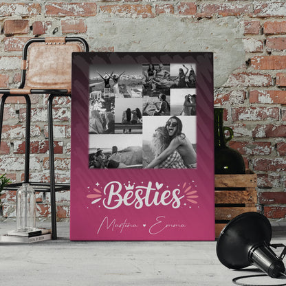 Beste Freundinnen Leinwand mit 9 Fotos Du komisch Ich komisch Geht Schief personalisiertes Geschenk 4