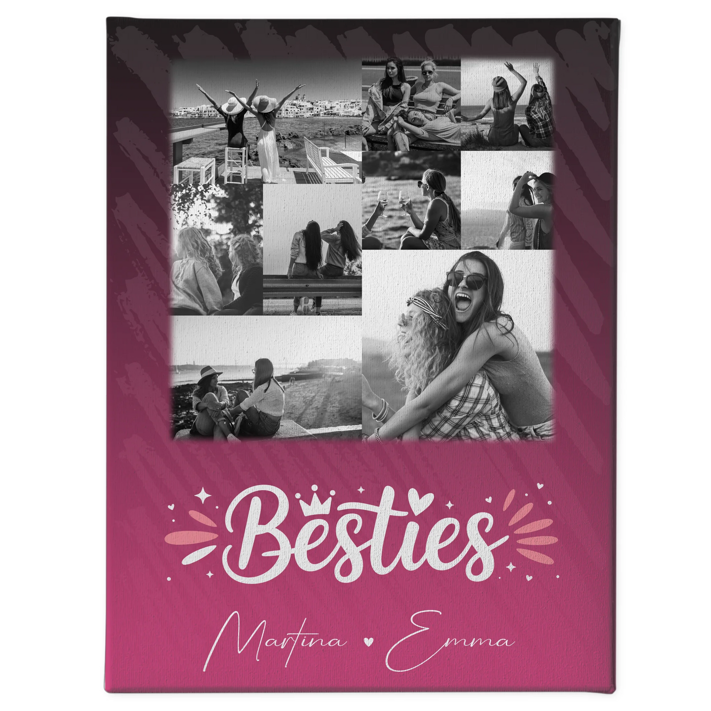 Beste Freundinnen Leinwand mit 9 Fotos Du komisch Ich komisch Geht Schief personalisiertes Geschenk 1