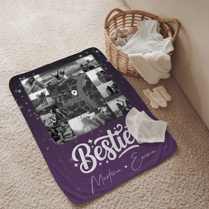 Personalisierte Decke Mit Namen 10 Fotos und Karte in der Mitte Du komisch Ich komisch Geht Schief 2