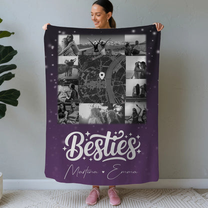 Personalisierte Decke Mit Namen 10 Fotos und Karte in der Mitte Du komisch Ich komisch Geht Schief 1