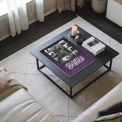 Personalisiertes Fotoboard Beste Freundin mit 10 Fotos und Karte in der Mitte