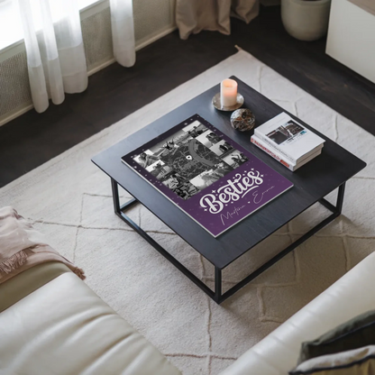 Personalisiertes Fotoboard Beste Freundin mit 10 Fotos und Karte in der Mitte