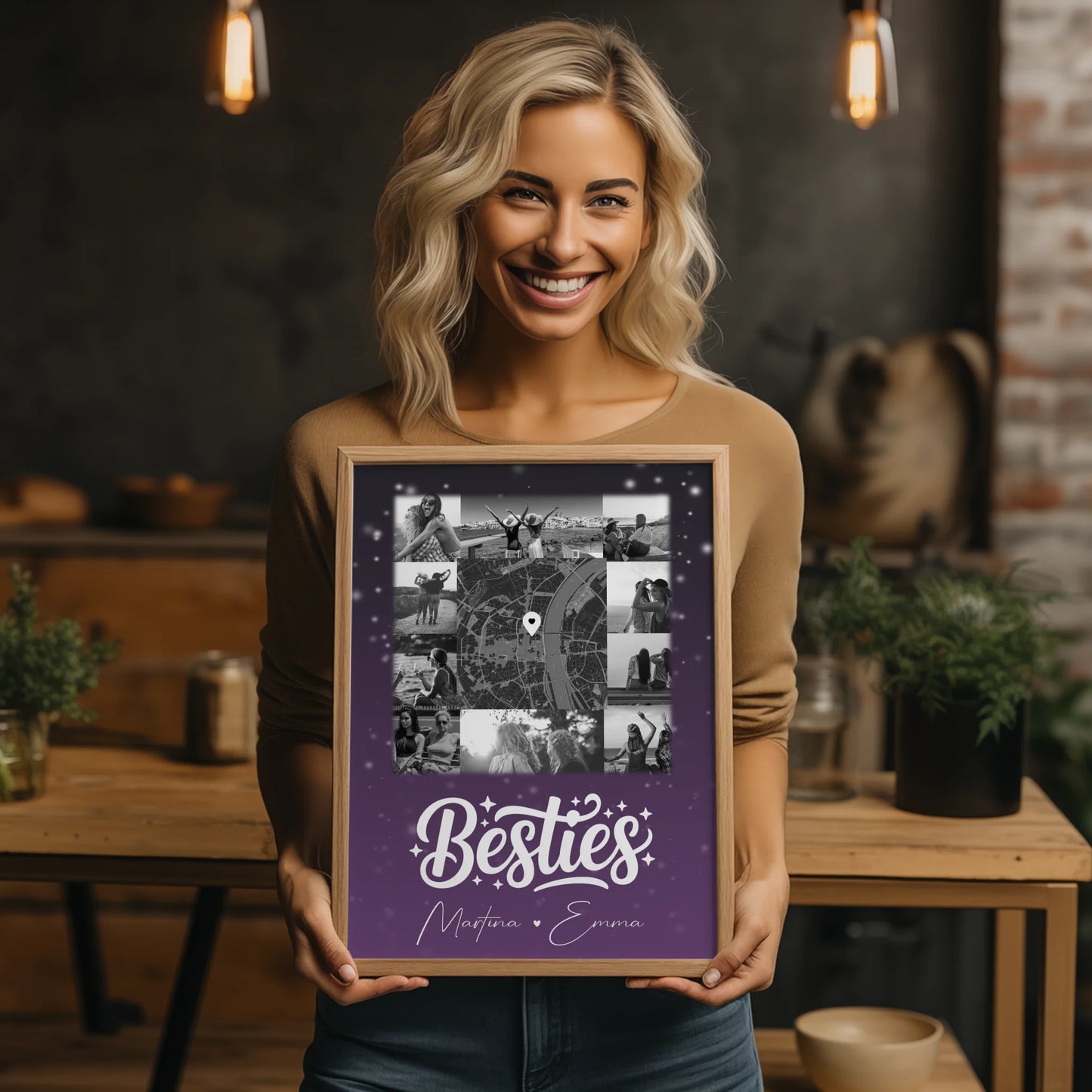 Freundinnen Bild Personalisiert Du komisch Ich komisch 10 Fotos Karte