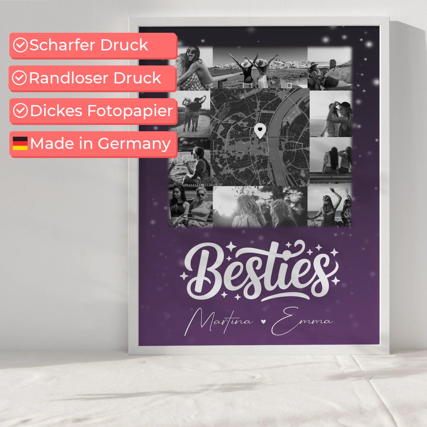 Freundinnen Bild Personalisiert Du komisch Ich komisch 10 Fotos Karte