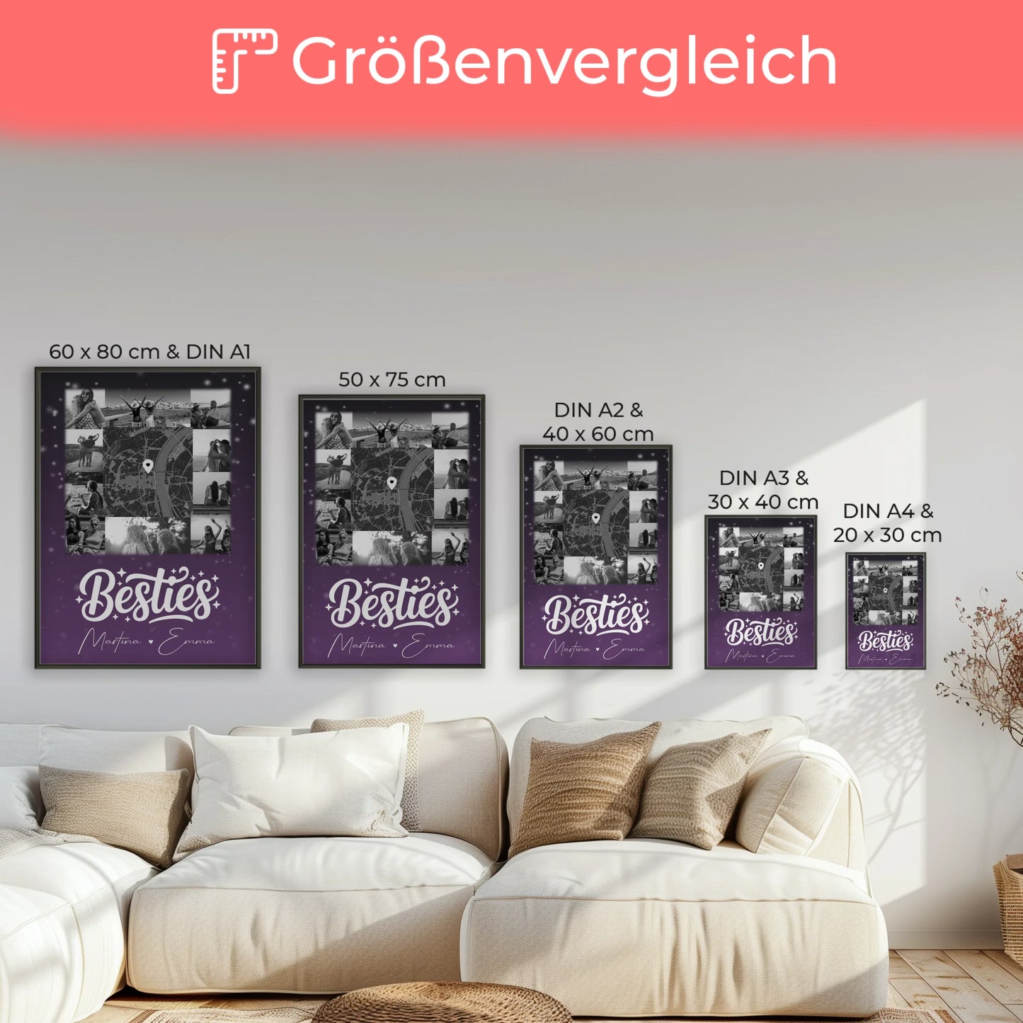 Freundinnen Bild Personalisiert Du komisch Ich komisch 10 Fotos Karte