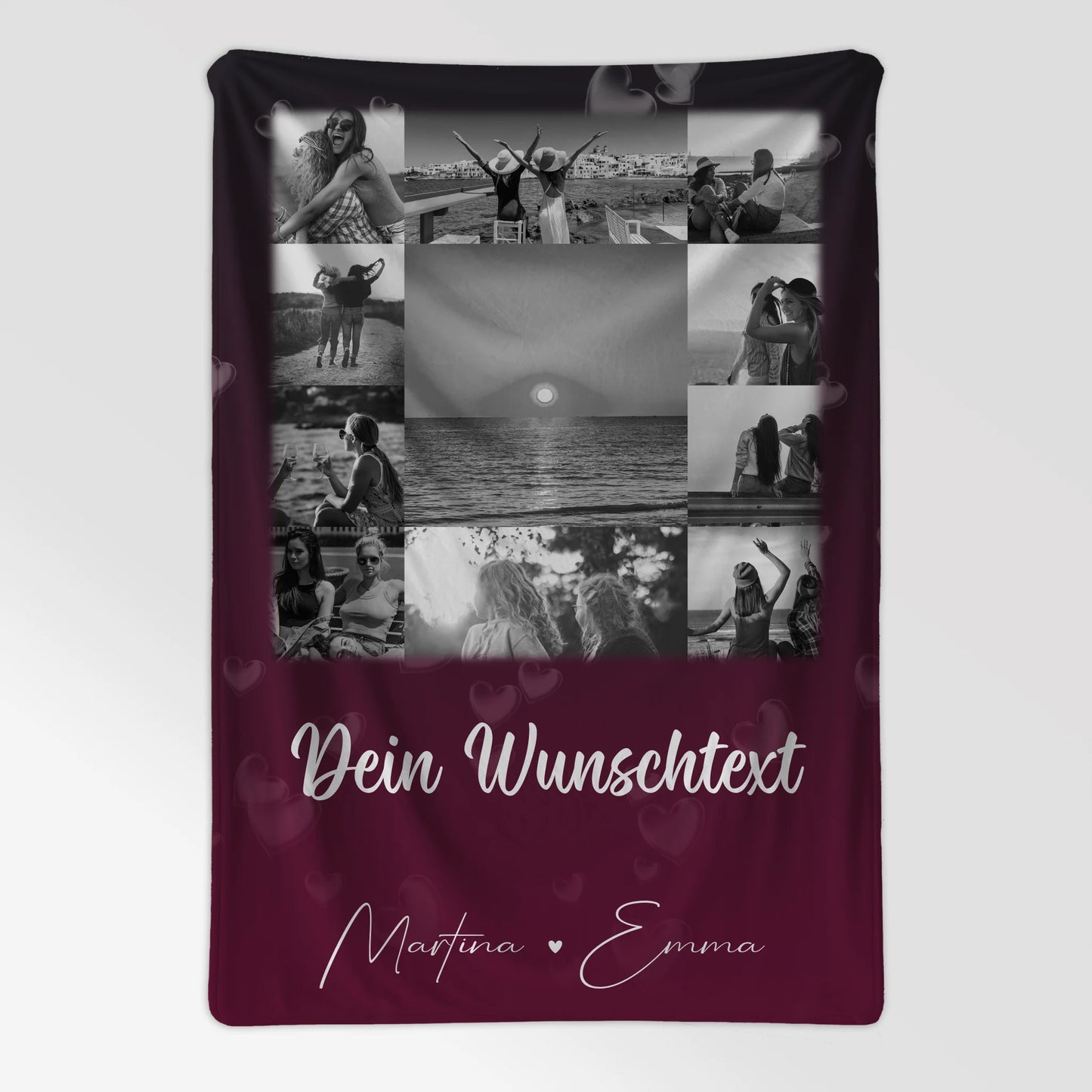 Personalisierte Decke Freundin mit 11 Fotos Wunschtext Buusenfreundin Geschenkidee 7