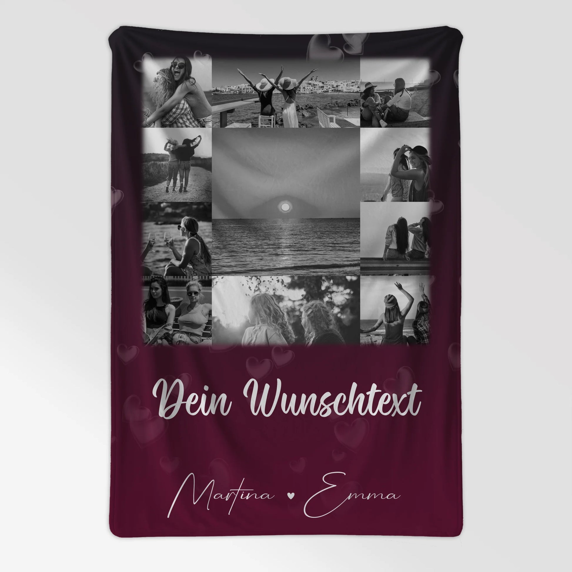 Personalisierte Decke Freundin mit 11 Fotos Wunschtext Buusenfreundin Geschenkidee 7