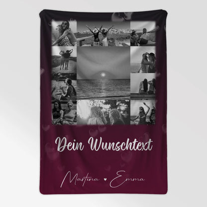 Personalisierte Decke Freundin mit 11 Fotos Wunschtext Buusenfreundin Geschenkidee 7