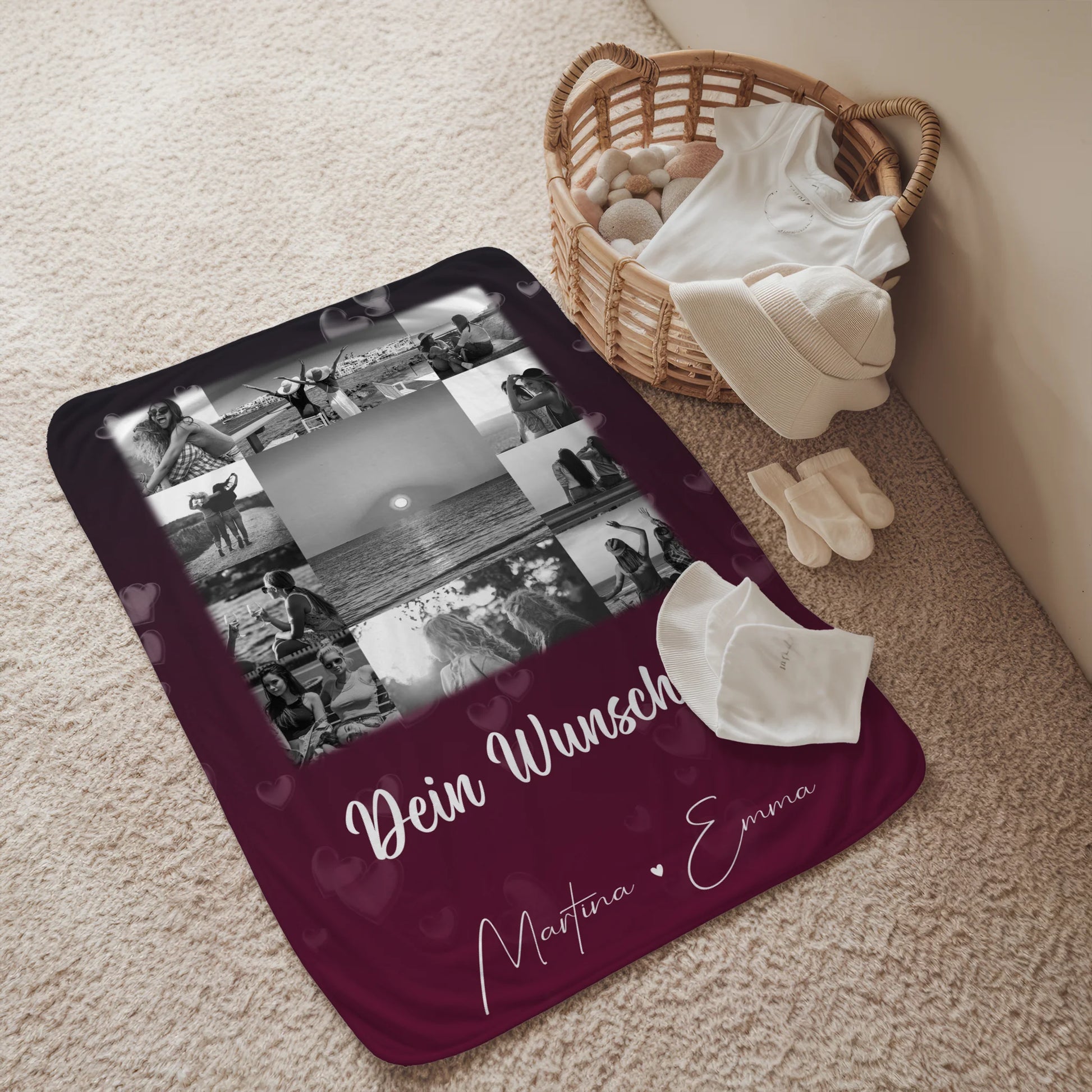 Personalisierte Decke Freundin mit 11 Fotos Wunschtext Buusenfreundin Geschenkidee 2
