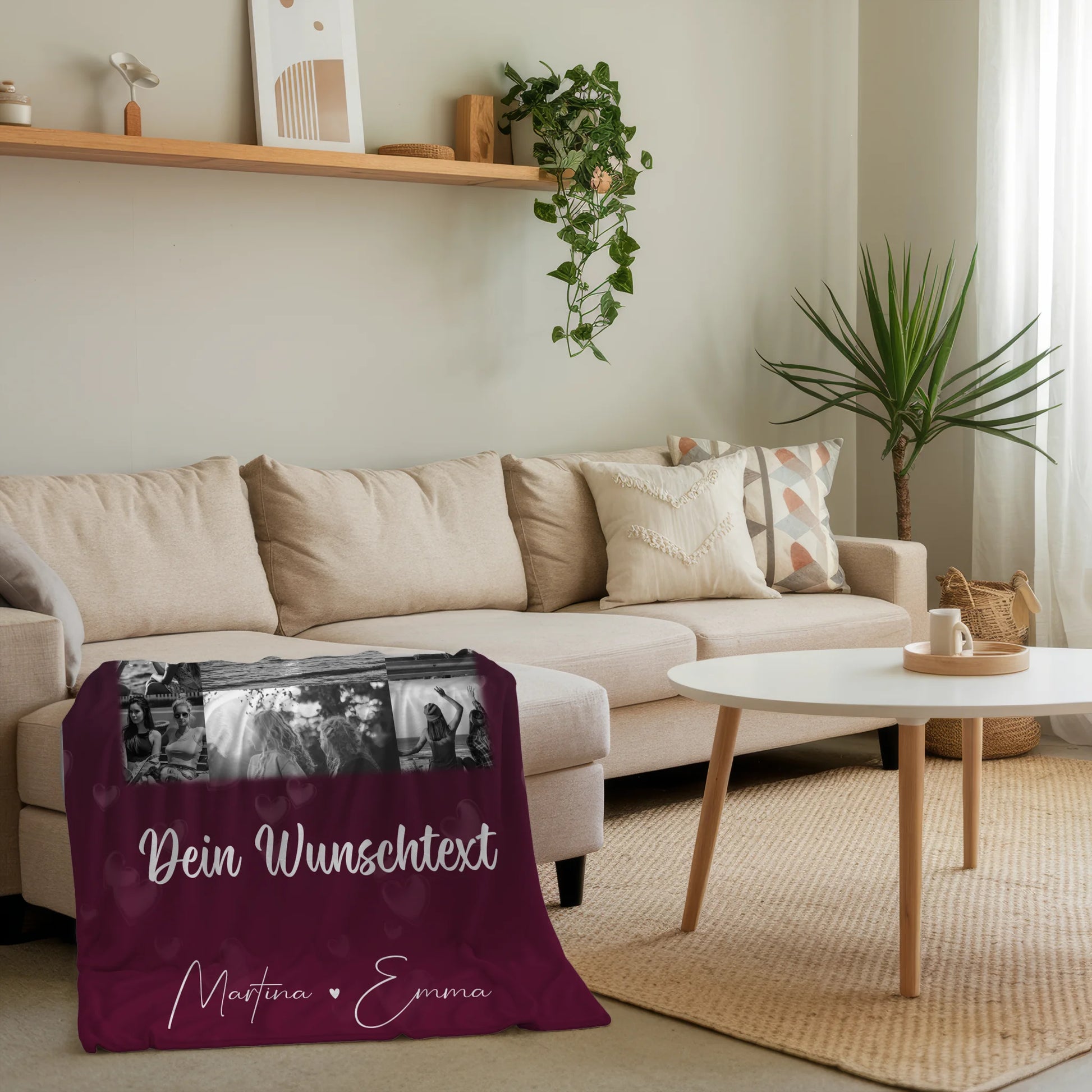 Personalisierte Decke Freundin mit 11 Fotos Wunschtext Buusenfreundin Geschenkidee 4
