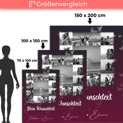 Personalisierte Decke Freundin mit 11 Fotos Wunschtext Buusenfreundin Geschenkidee 5