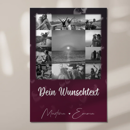 Beste Freundin Geschenk mit 11 Fotos Wunschtext Personalisiertes Poster Leinwand Buusenfreundin 1