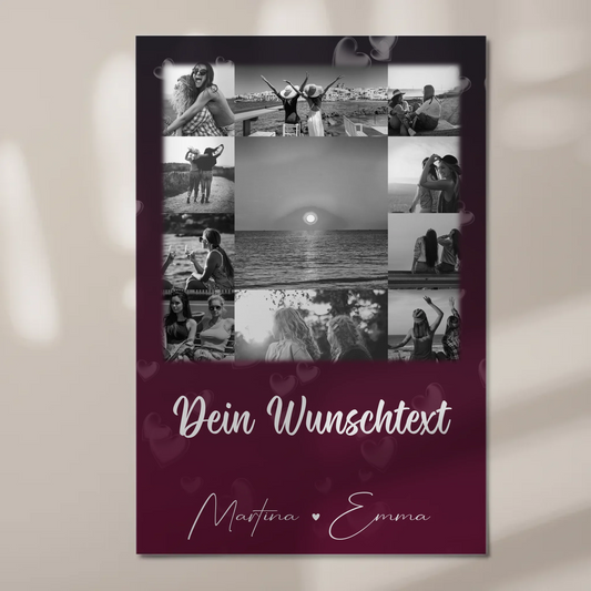 Beste Freundin Geschenk mit 11 Fotos Wunschtext Personalisiertes Poster Leinwand Buusenfreundin 1