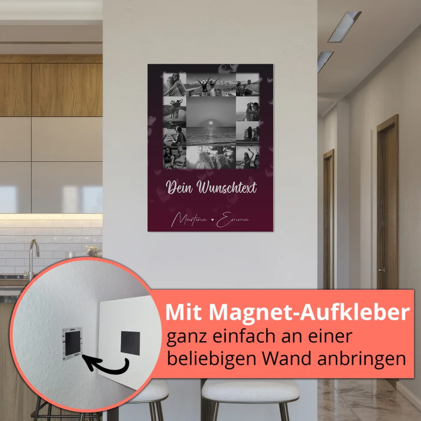 Beste Freundin Geschenk mit 11 Fotos Wunschtext Personalisiertes Poster Leinwand Buusenfreundin