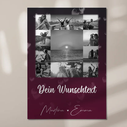 Beste Freundin Geschenk mit 11 Fotos Wunschtext Personalisiertes Poster Leinwand Buusenfreundin 7