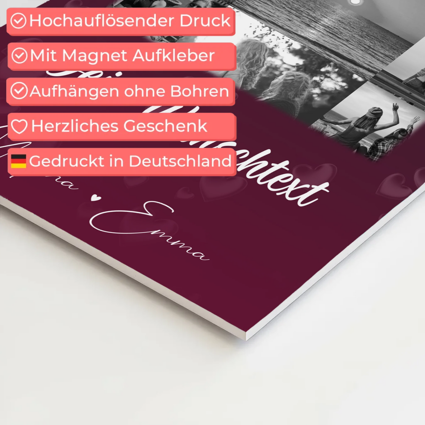Beste Freundin Geschenk mit 11 Fotos Wunschtext Personalisiertes Poster Leinwand Buusenfreundin 10