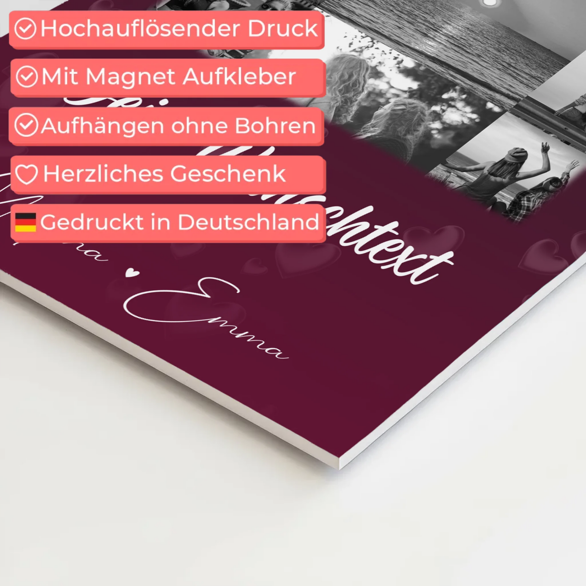 Beste Freundin Geschenk mit 11 Fotos Wunschtext Personalisiertes Poster Leinwand Buusenfreundin 10