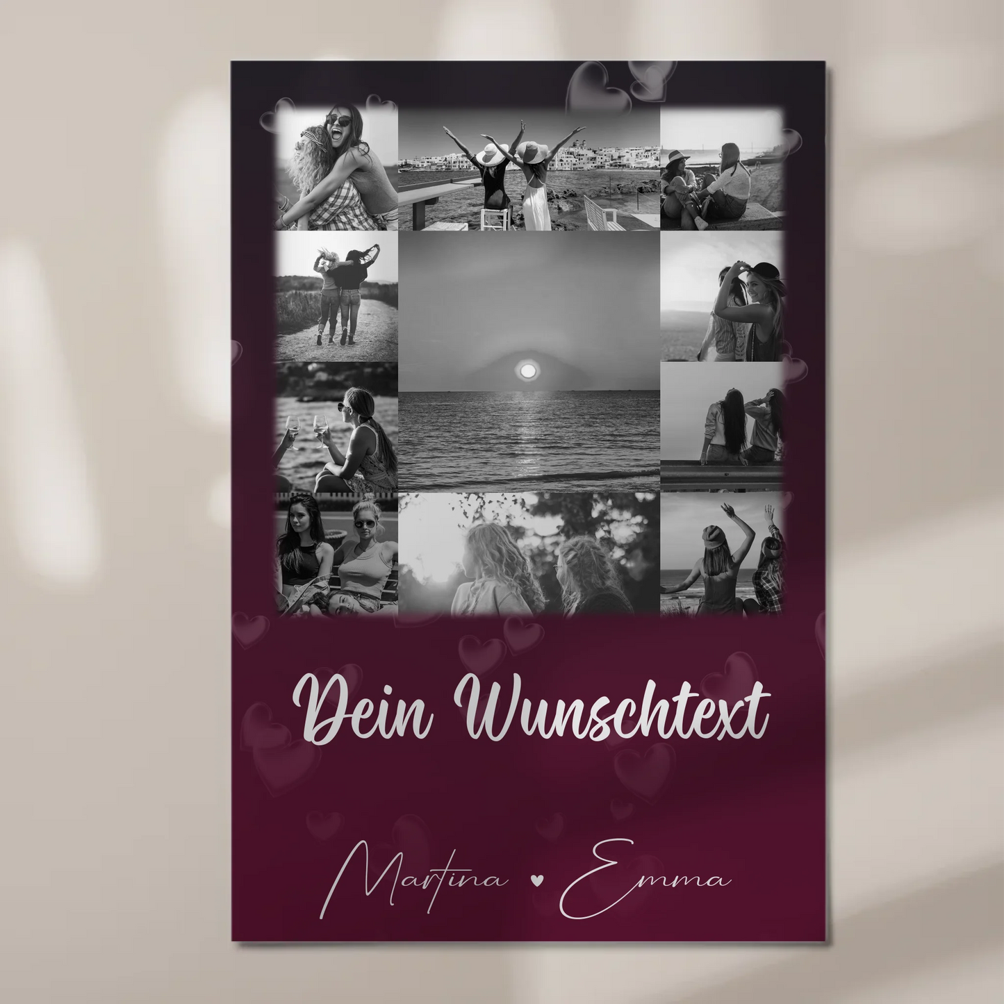 Beste Freundin Geschenk mit 11 Fotos Wunschtext Personalisiertes Poster Leinwand Buusenfreundin