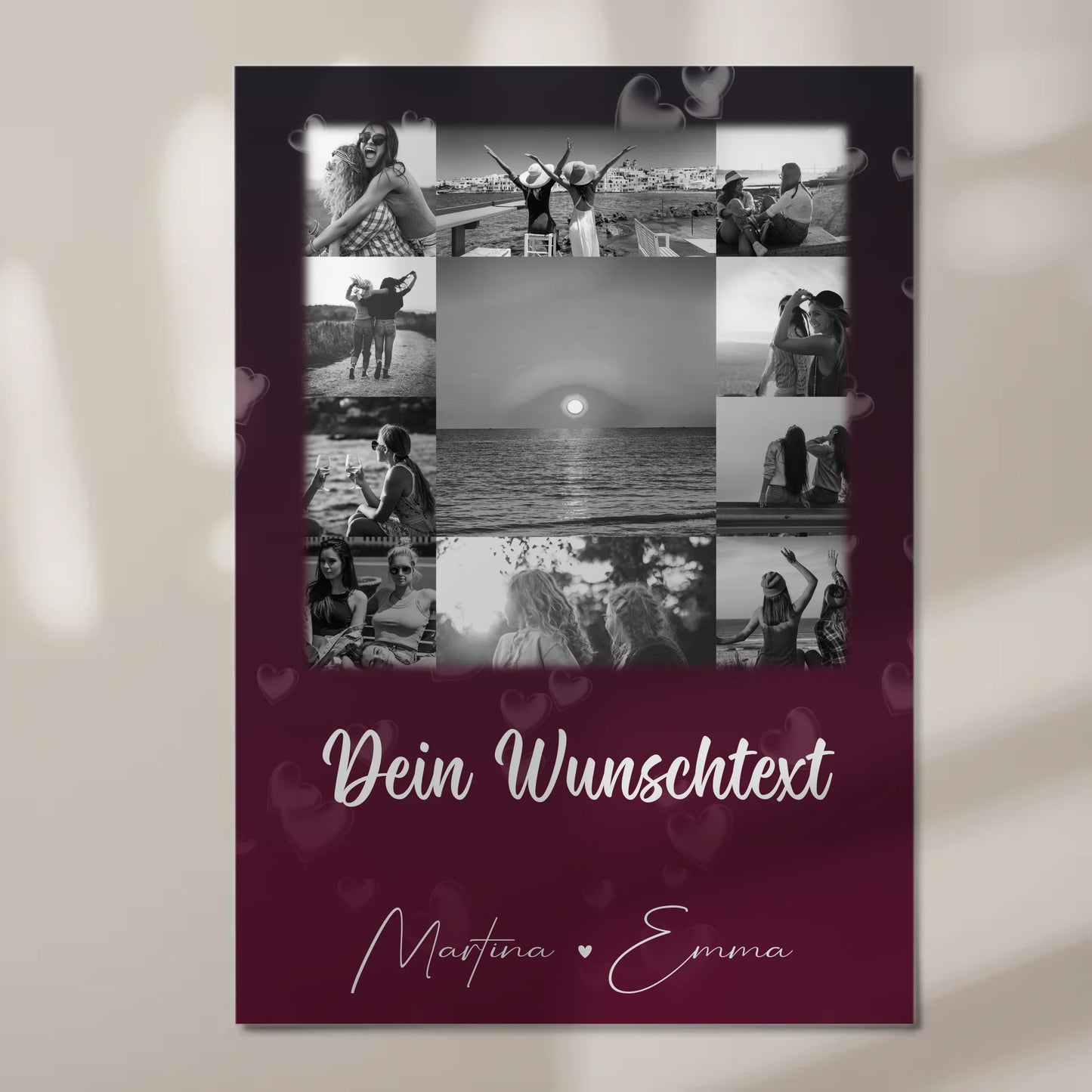 Beste Freundin Geschenk mit 11 Fotos Wunschtext Personalisiertes Poster Leinwand Buusenfreundin