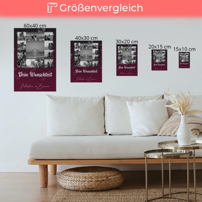 Beste Freundin Geschenk mit 11 Fotos Wunschtext Personalisiertes Poster Leinwand Buusenfreundin