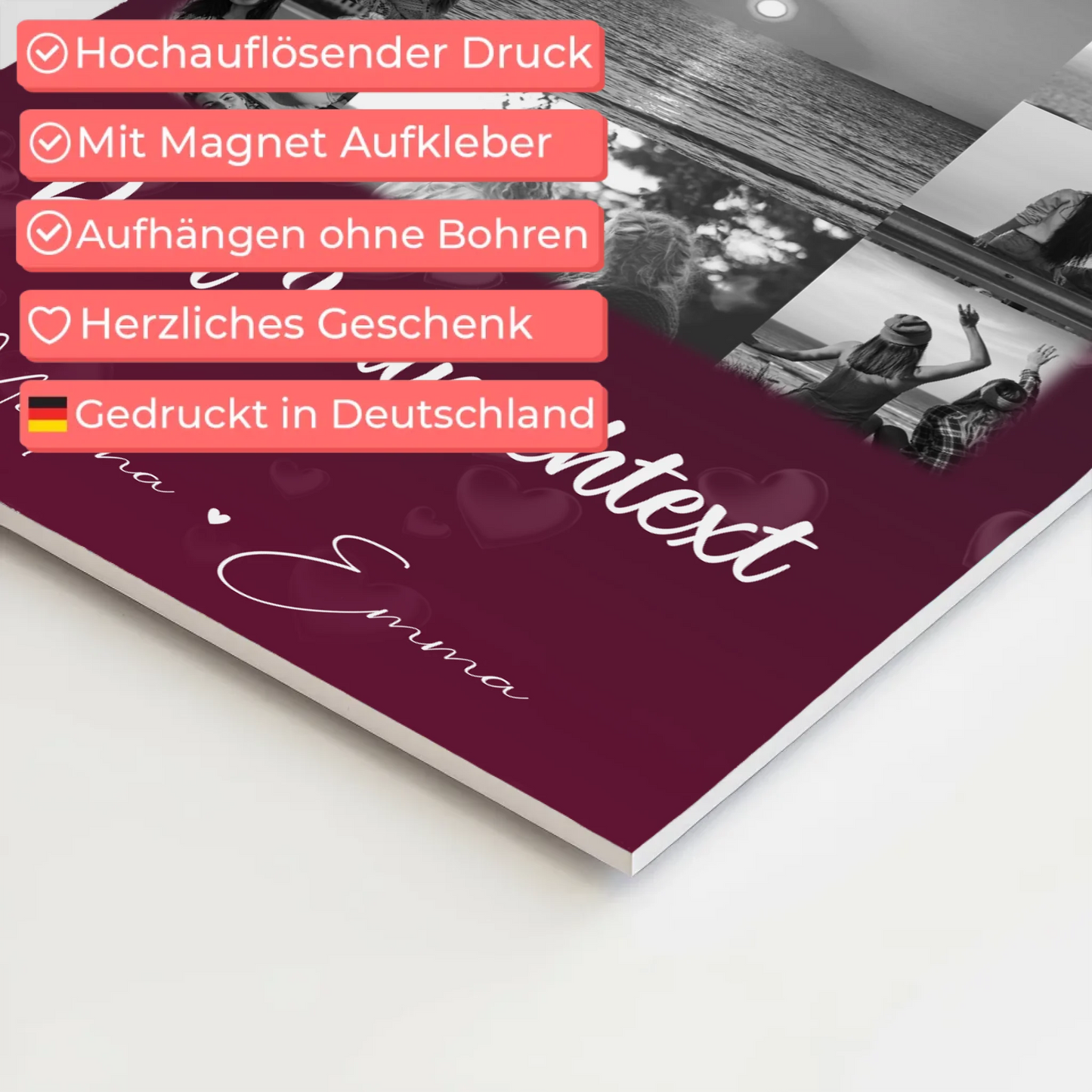 Beste Freundin Geschenk mit 11 Fotos Wunschtext Personalisiertes Poster Leinwand Buusenfreundin