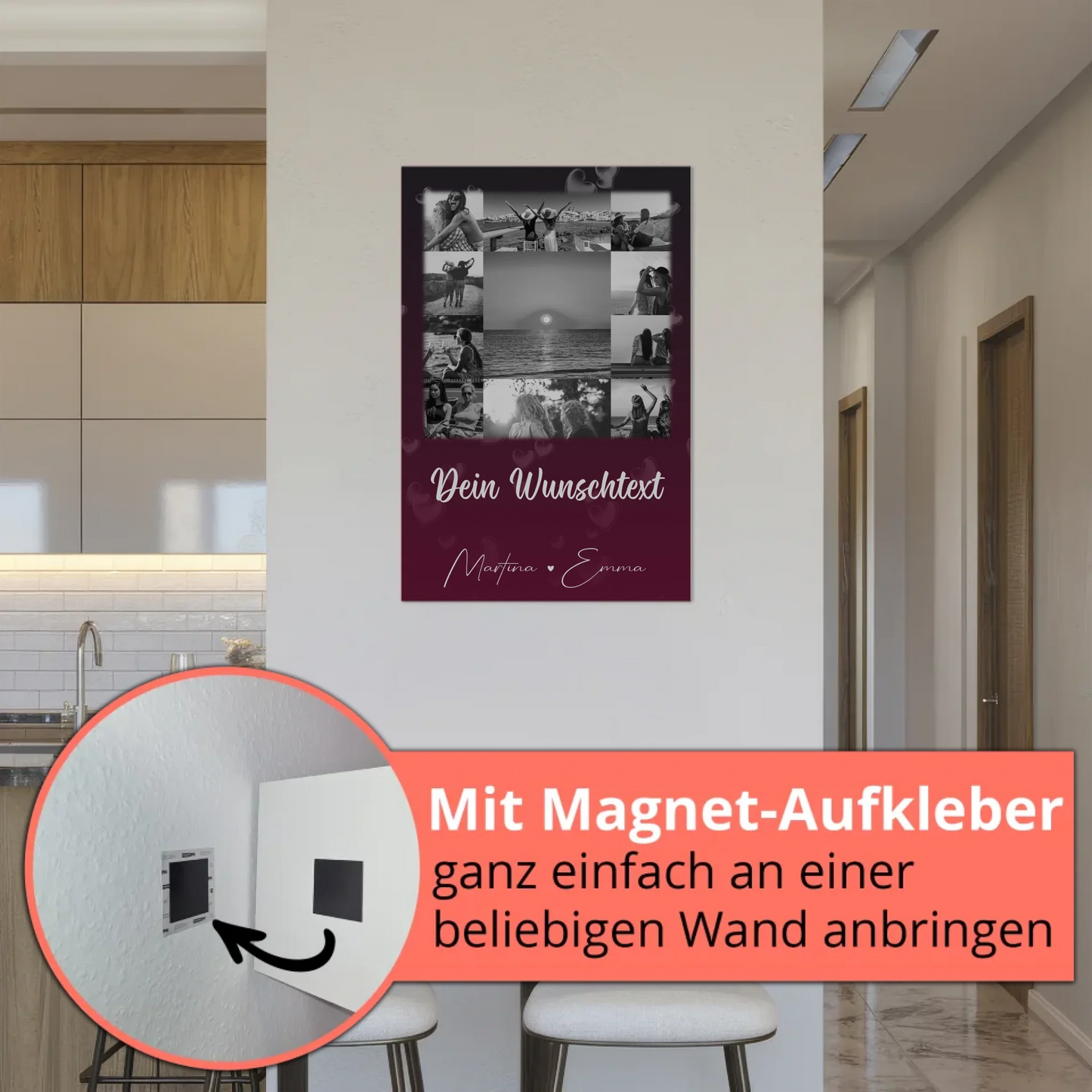 Beste Freundin Geschenk mit 11 Fotos Wunschtext Personalisiertes Poster Leinwand Buusenfreundin