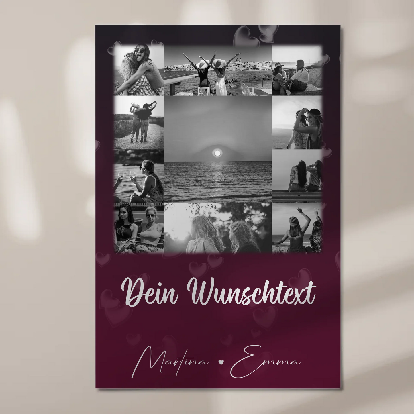 Beste Freundin Geschenk mit 11 Fotos Wunschtext Personalisiertes Poster Leinwand Buusenfreundin