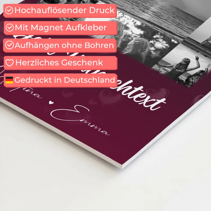 Beste Freundin Geschenk mit 11 Fotos Wunschtext Personalisiertes Poster Leinwand Buusenfreundin