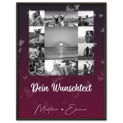 Poster beste Freundinnen mit 11 Fotos und Wunschtext für die Buusenfreundin