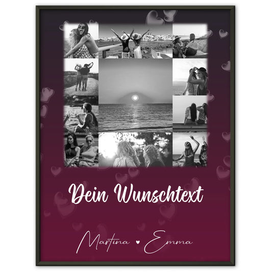 Poster beste Freundinnen mit 11 Fotos und Wunschtext für die Buusenfreundin