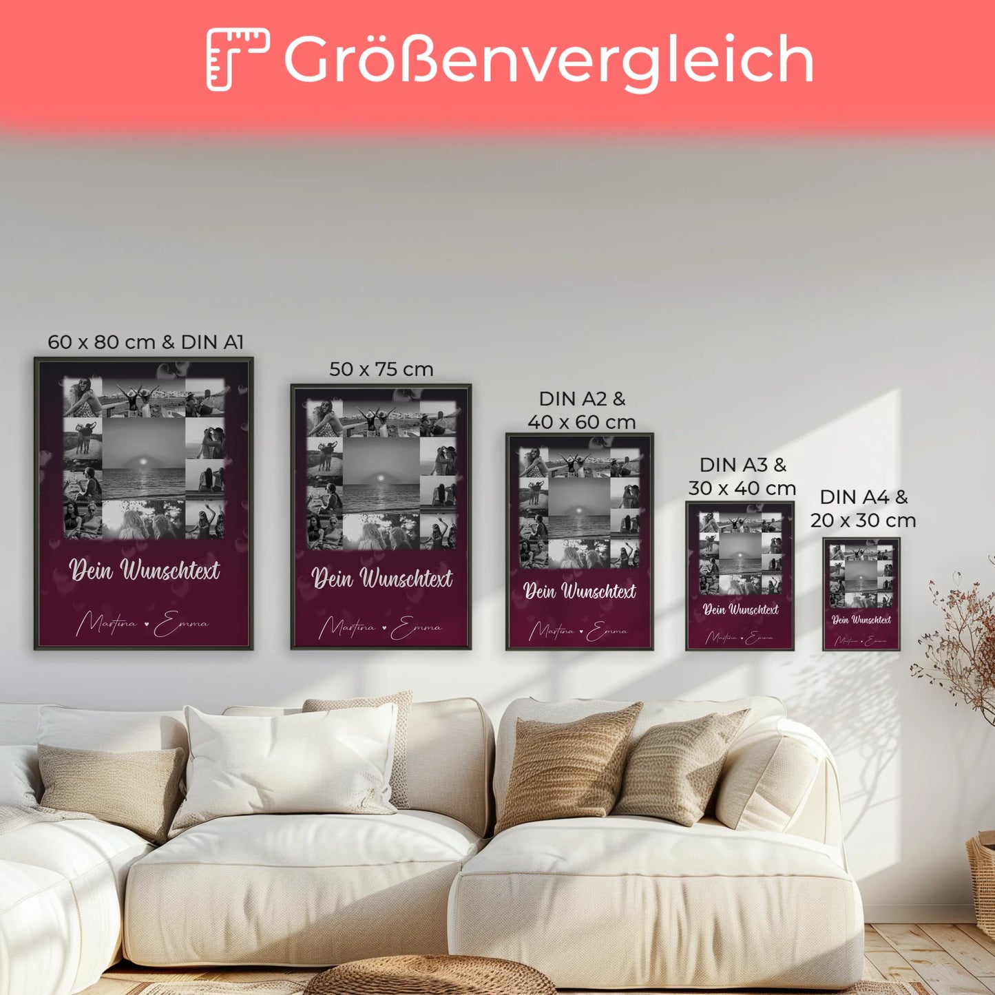Poster beste Freundinnen mit 11 Fotos und Wunschtext für die Buusenfreundin