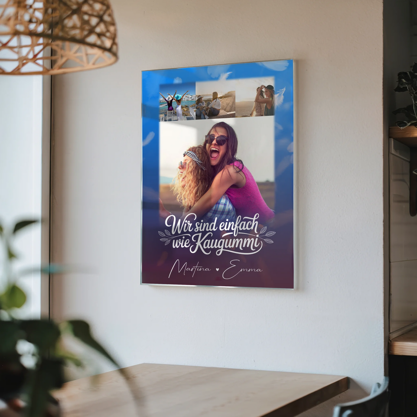 Personalisiertes Freundinnen Bild mit 4 Fotos Buusenfreundin Geschenk für Freundinnen
