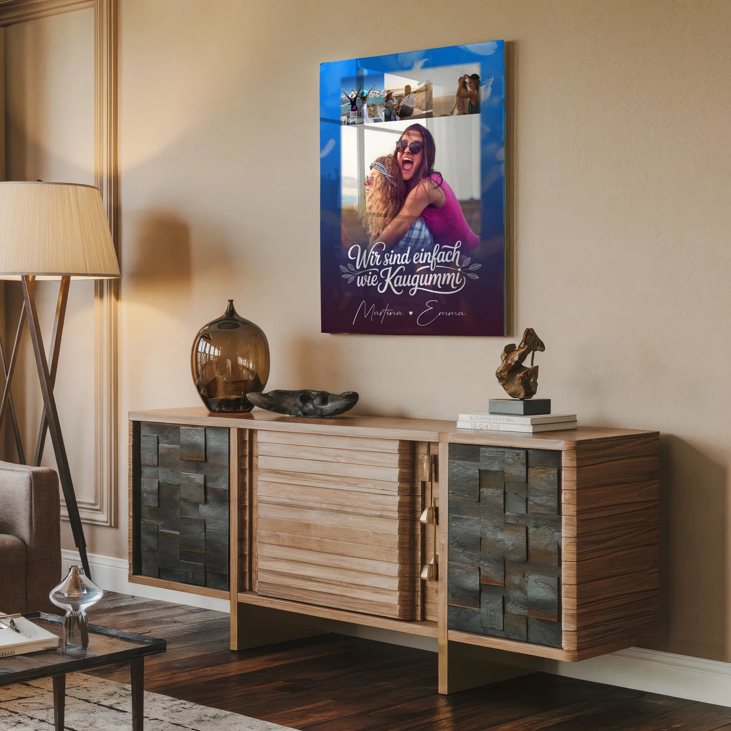 Personalisiertes Freundinnen Bild mit 4 Fotos Buusenfreundin Geschenk für Freundinnen