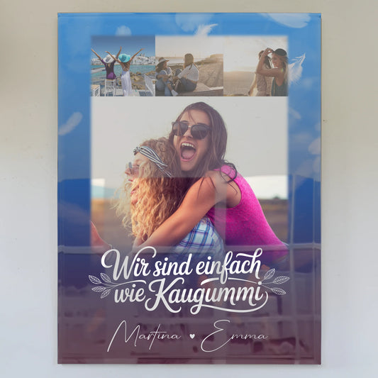 Personalisiertes Freundinnen Bild mit 4 Fotos Buusenfreundin Geschenk für Freundinnen