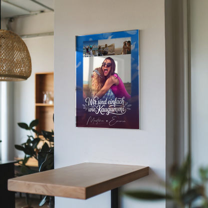 Personalisiertes Freundinnen Bild mit 4 Fotos Buusenfreundin Geschenk für Freundinnen