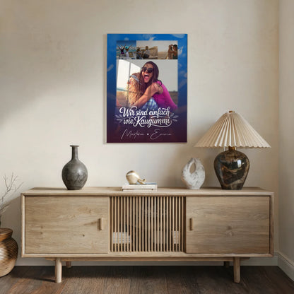 Personalisiertes Freundinnen Bild mit 4 Fotos Buusenfreundin Geschenk für Freundinnen