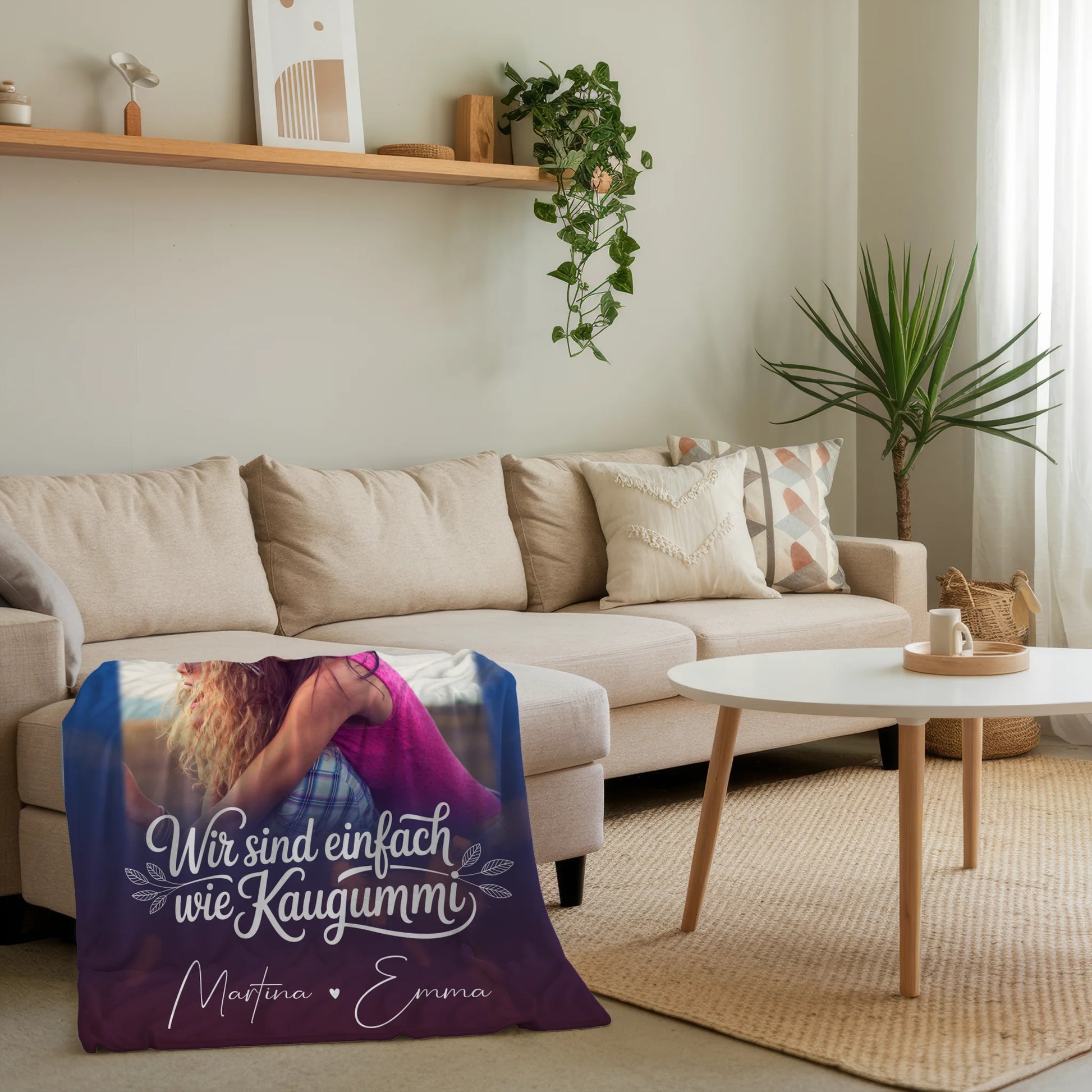 Personalisierte Decke für beste Freundin mit 4 Fotos und Buusenfreundin Geschenkidee 4