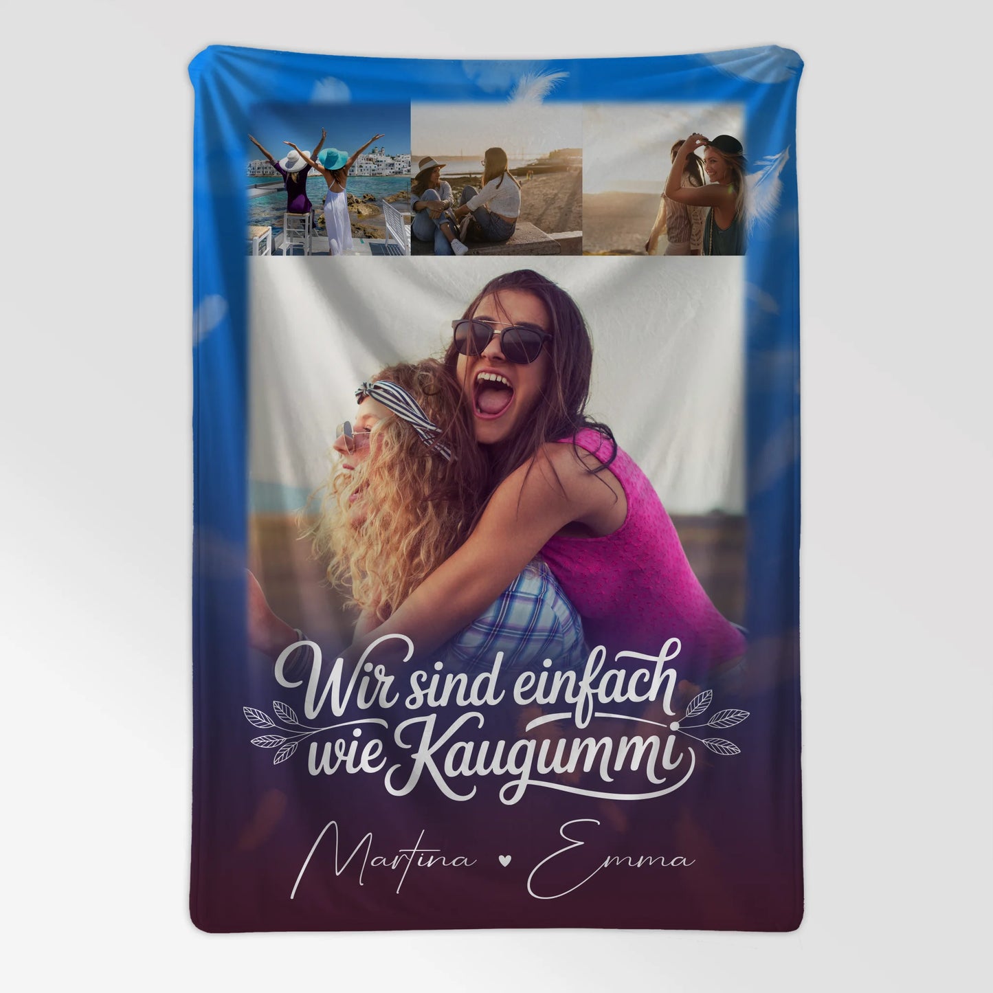 Personalisierte Decke für beste Freundin mit 4 Fotos und Buusenfreundin Geschenkidee 7